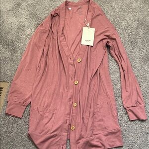 Kyte BABY Dusty Rose Bamboo Cardigan Sweater